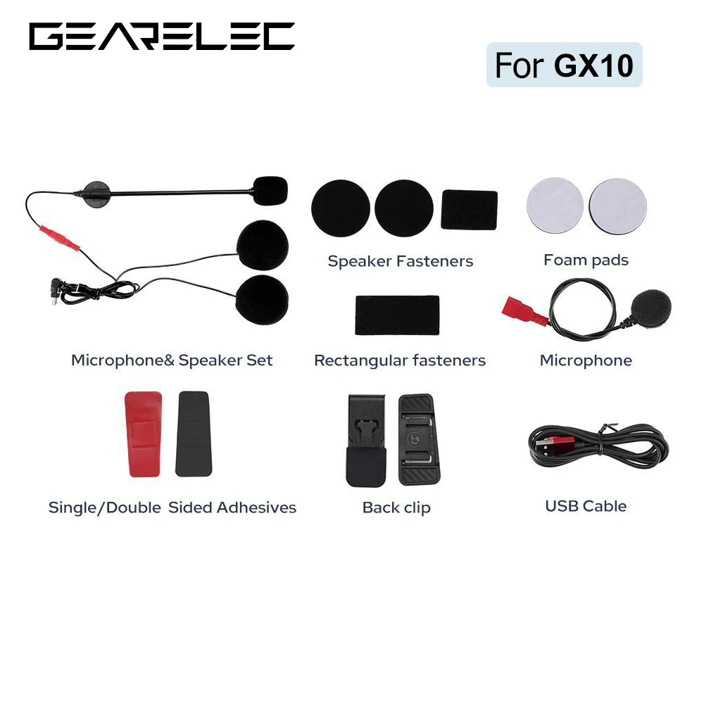 For GEARELEC Speaker Accessories Type-C Plug Earphone Stereo Suit Motorcycle Intercom Interphone Soft/Hard Microphone