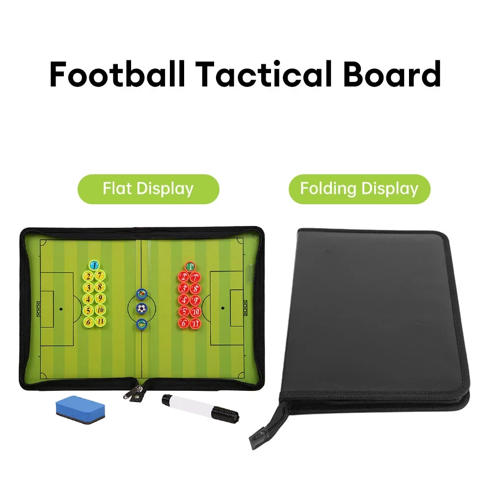 Coach Board Magnetic Zipper Soccer Tactical Board Foldable Strategy With Pen Clipboard