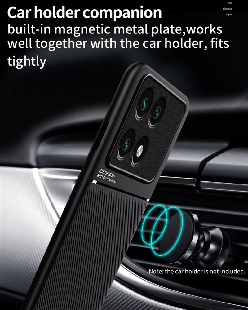 Magnetic Leather Car Holder Silicone Protective Case