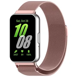 Milanese Loop Magnetic Metal Bracelet Wristband Strap Accessory - Samsung Galaxy Fit 3 (Rose Pink)