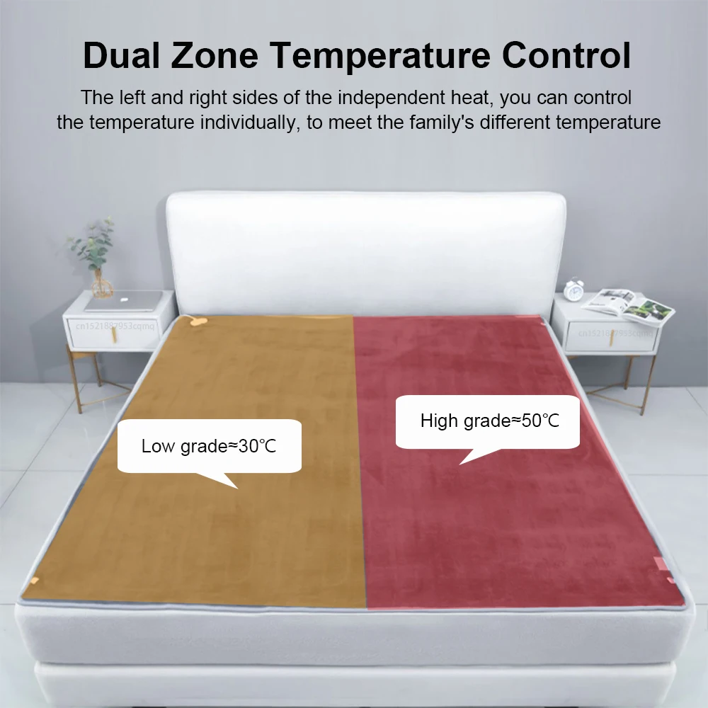 Electric Heating Blanket Automatic Thermostat Double Body Warmer Bed Mattress EU Plug 220V Electric Heated Carpets Mat Pad 3