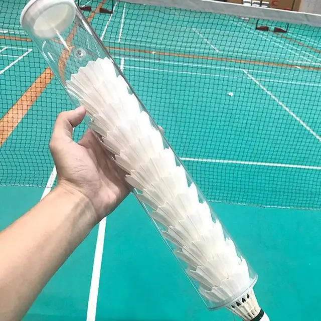 Magnetic Shuttlecocks Storage Tube Transparent Shoulder Strap Badminton Cylinder Durable Barrel Badminton Balls Holder