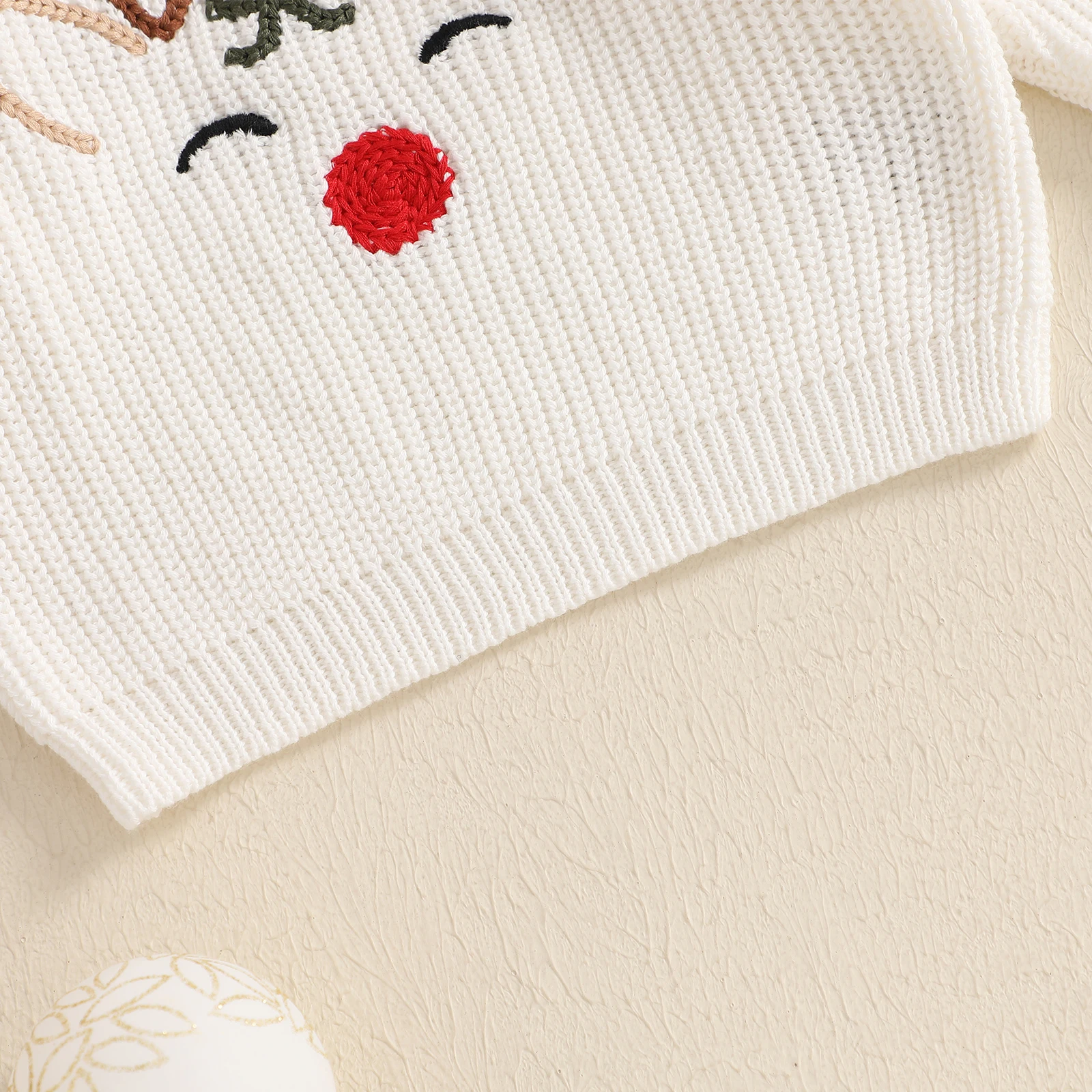 Newborn Boy Girl Christmas Sweater Knit Baby Jumpers Cute Reindeer Head Long Sleeve Toddler Chunky Knitwear Pullover baby girls sweater