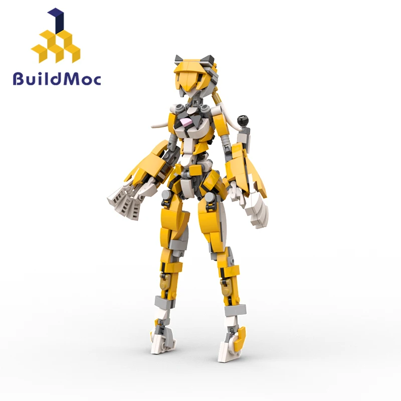 

BuildMoc Angel Tiger Girl Girl Mecha Building Blocks Rabbit Female Bunny Wing Birdy Robot Figures Bricks Toys For Children Gifts