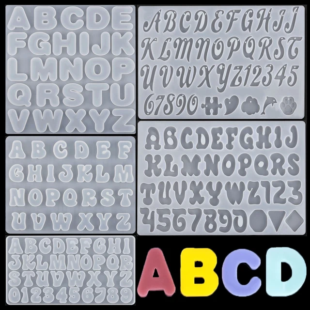 Letter Resin Molds Alphabet Number Silicone Mold - Epoxy Resin Silicone  Mold Mould - Aliexpress