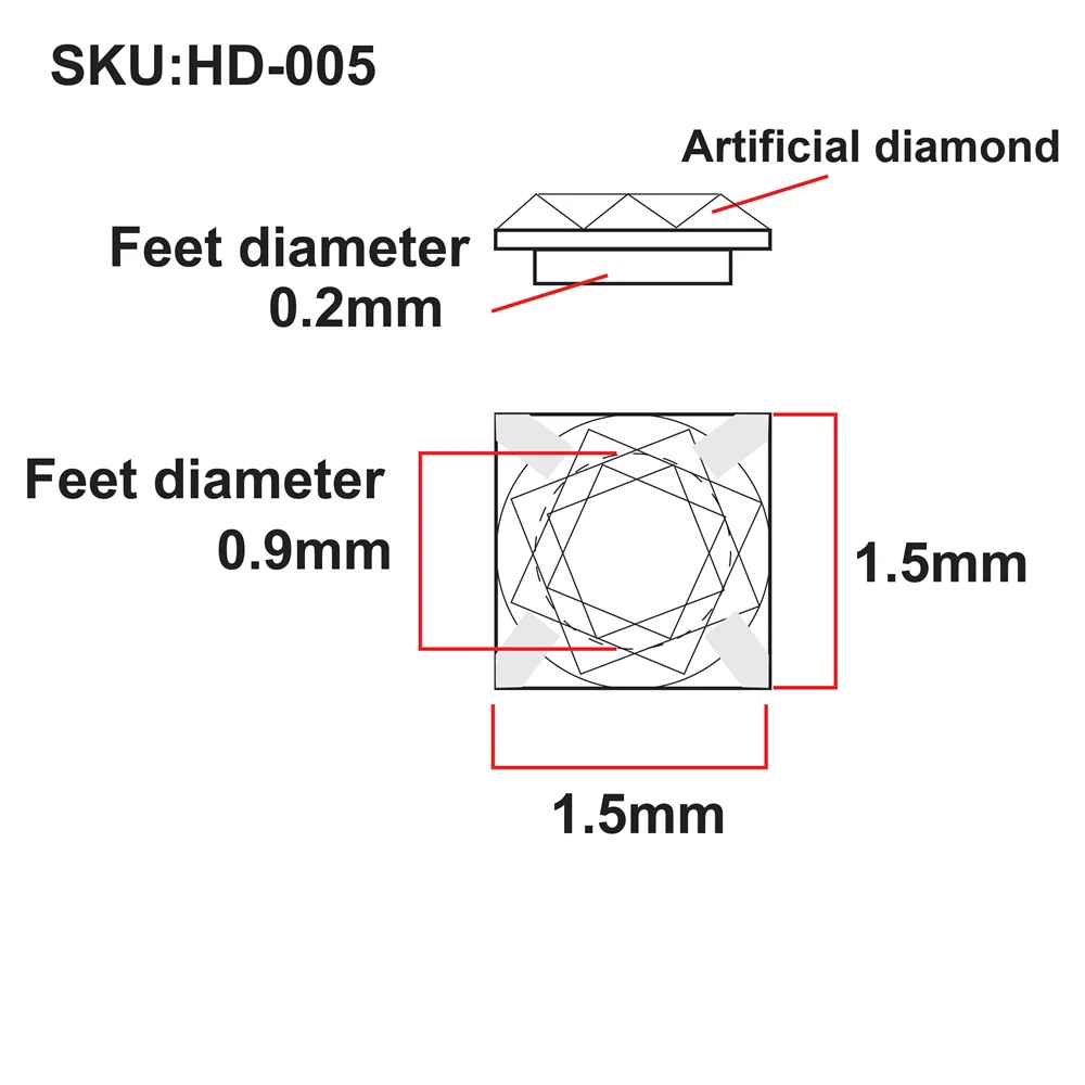 watch dial hour index hour indices glossy silver color square shape with diamond 1.5mmx1.5mm metal watch maker pin