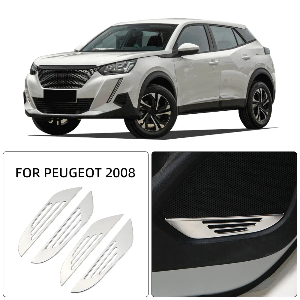 Cubierta protectora de marco de bocina de sonido para altavoz Interior de cuatro puertas, embellecedor para peugeot, accesorios para coche