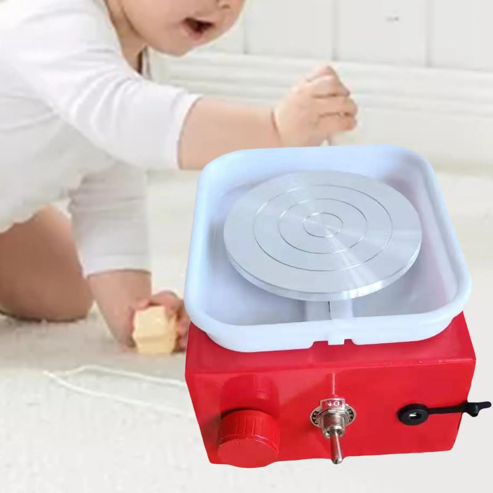 Pottery wheel electric pottery wheel ceramic trimming wheel turntable tray DIY tool machine for children school teaching beginner EU plug ceramic tools
