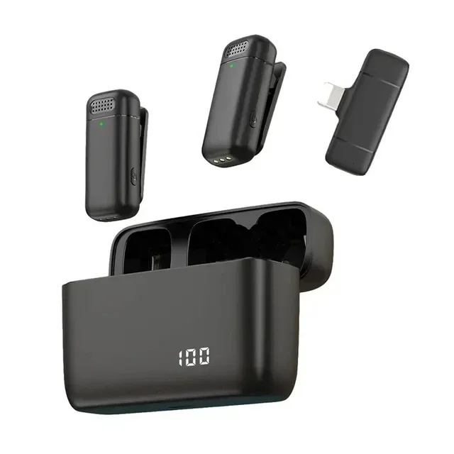 جديد 2in1 K30 ميكروفون لاسلكي Lavalier تسجيل الصوت...