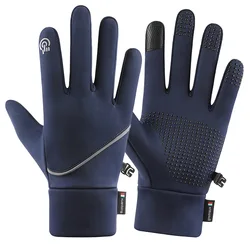 Touch Screen Men's Gloves Winter Thermal Fleece Lined Touch Screen Waterproof Mittens Plus Velvet Outdoor Sports Non Slip Gloves