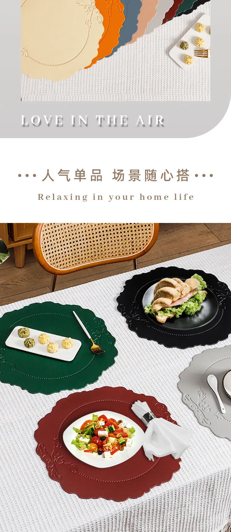 Set De 6 Sets De Table Pour Table à Manger. Le Napperon Est Fabriqué à