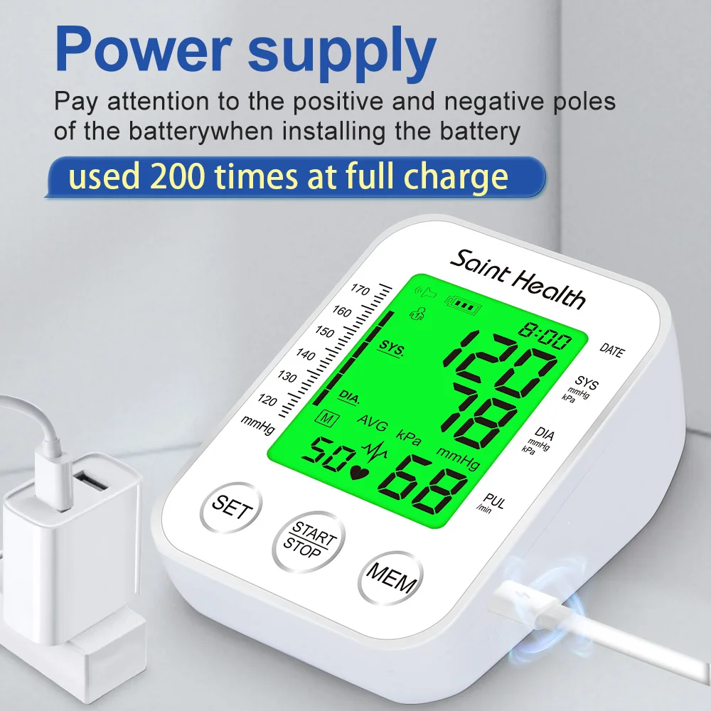 Blood Pressure Monitor Portable Russian Voice Arm Automatic BP Sphygmomanometer Tensiometer Heart Rate Pulse Meter