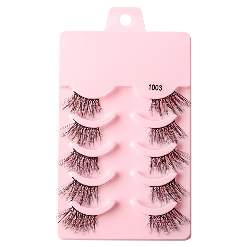 S5dfb0cedc1d54c36be710834eb7fc9dfk 3/5/10 Half lashes Natural 3D Mink Lashes Wispy Fluffy False Eyelashes Extension Mink Eyelash Makeup Tools Faux Cils maquillaje