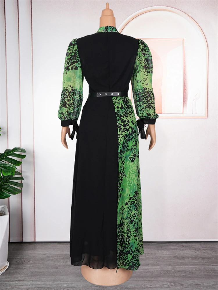 Elegant Party Dresses Woman Long Sleeve Chiffon Maxi Robe African Dashiki  Print Outfits Dubai Muslim Abaya Wedding Evening Dress - AliExpress  200000345