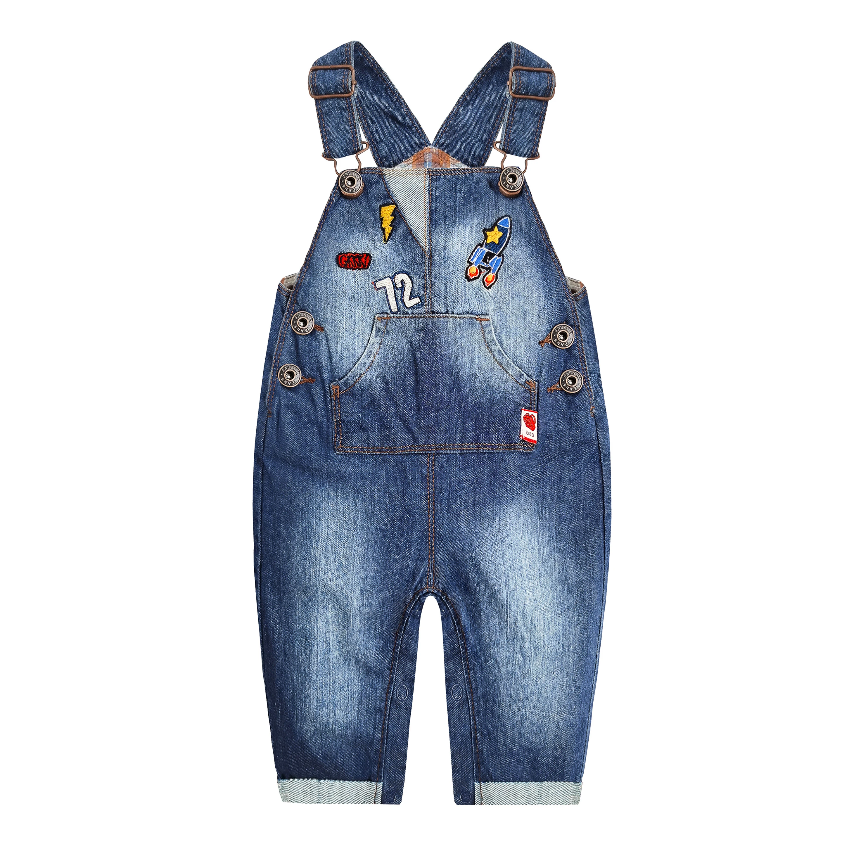 Kidscool Space Baby Cute Denim Overalls,Little Kids Embroidered Fashion Jean Pants