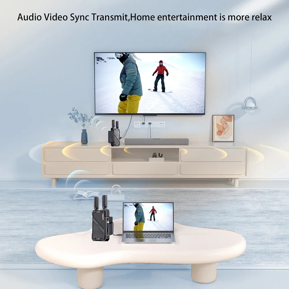 400M Dual HDMI Wireless Extender Audio Video Transmitter and Receiver Support Ba