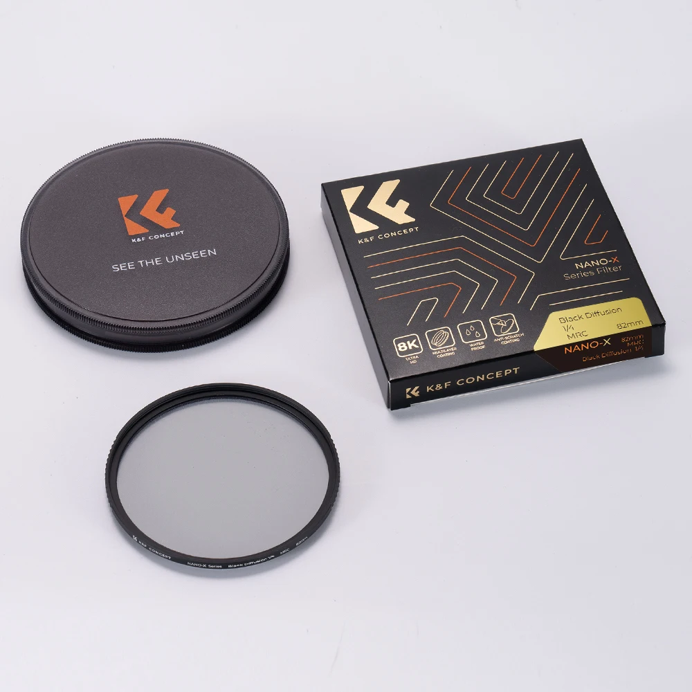 K&F Concept Black Mist Diffusion 1/4 Lens Filter Special Effects Shoot Video Like Movies 37mm 49mm 52mm 58mm 62mm 67mm 77mm 82mm