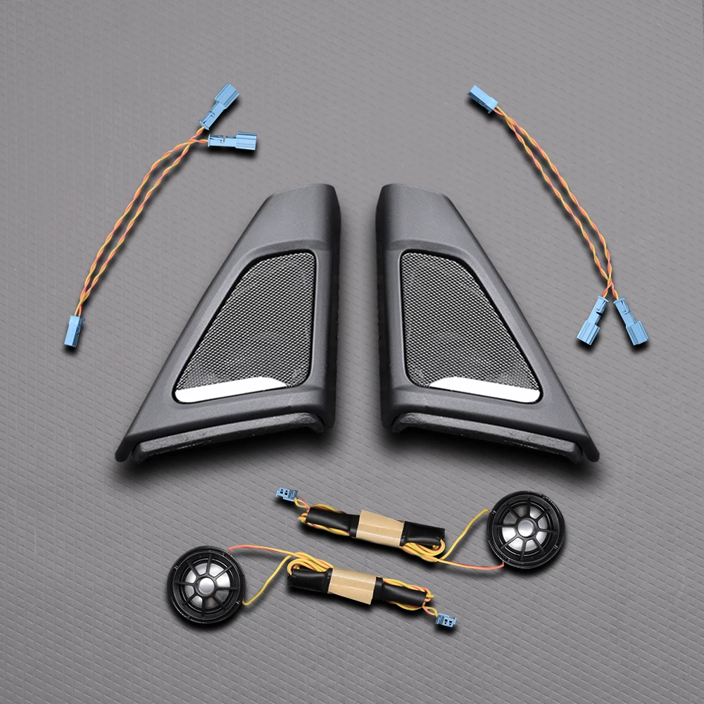 Stereo speaker tweeter Audio speakers kit Midrange speakers Audio speaker adapter Car Front Door Speaker for BMW F10 F11 5 Series Audio Trumpet Tweeter Cover Head Treble Horn Frame Decoration Original Model Fit