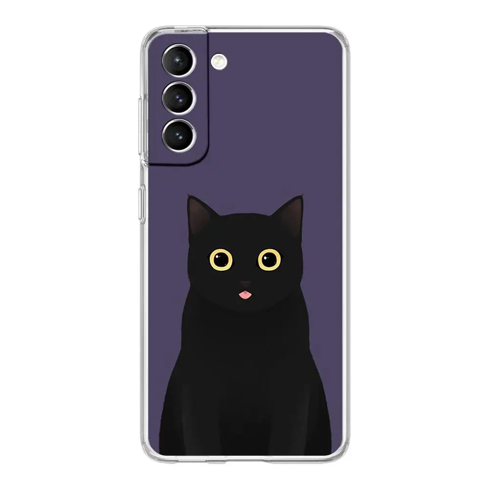 Adorable Cartoon Kitten Clear Silicone Phone Case