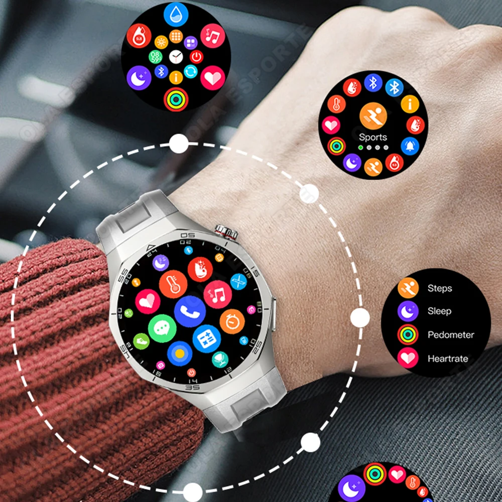Watch 5 Pro Smart Watch Men Bluetooth Call GPS Trajectory NFC 1.52" 360*360 AMOLED HD Screen Heart Rate Monitor SmartWatch HW12 4