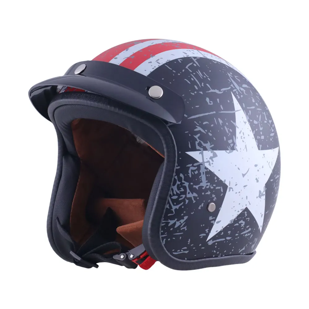 

Four Season Retro Open Face Helmet Motorcycle 3/4 ABS Shell Helmet Capacete Moto Racing Helmet Protective Goggles Mask Moto Kask