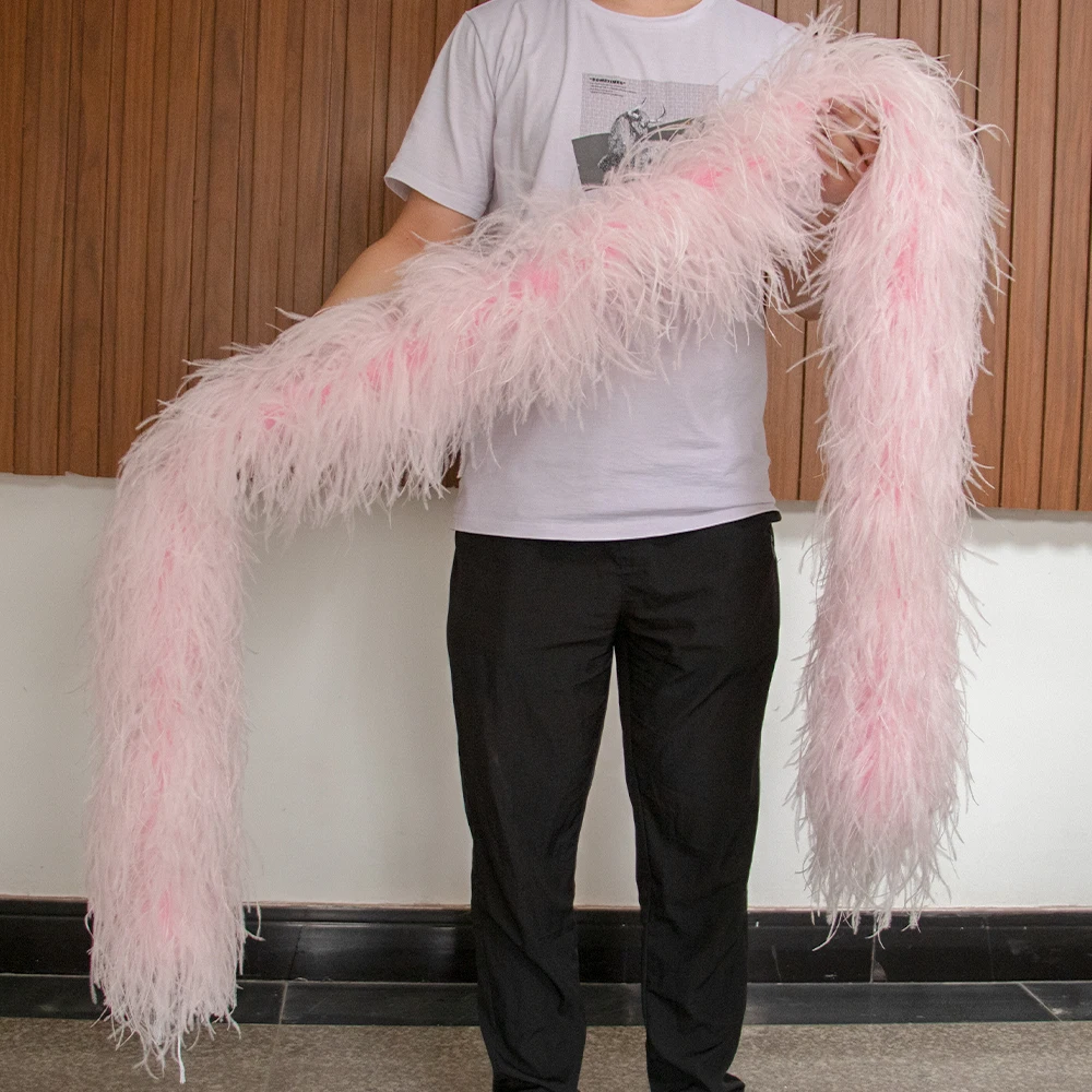 Ostrich Feathers Boa Shawl Plumes 2M 1/2/3/4/6Ply for Wedding Crafts Decoration ostrich feathers