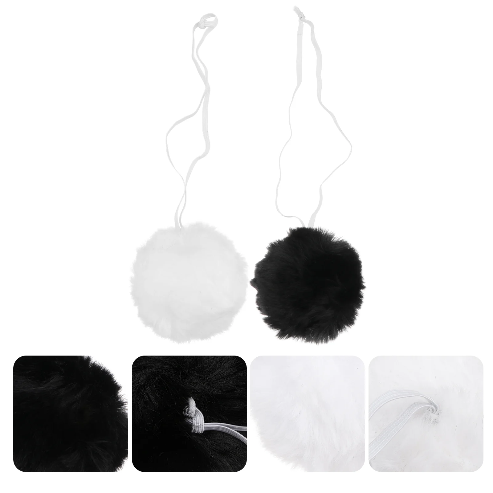 

2 Pcs Rabbit Pompom Costume Embellishment Cosplay Prop Practical Themed Party Plush Ball Carnival Unique