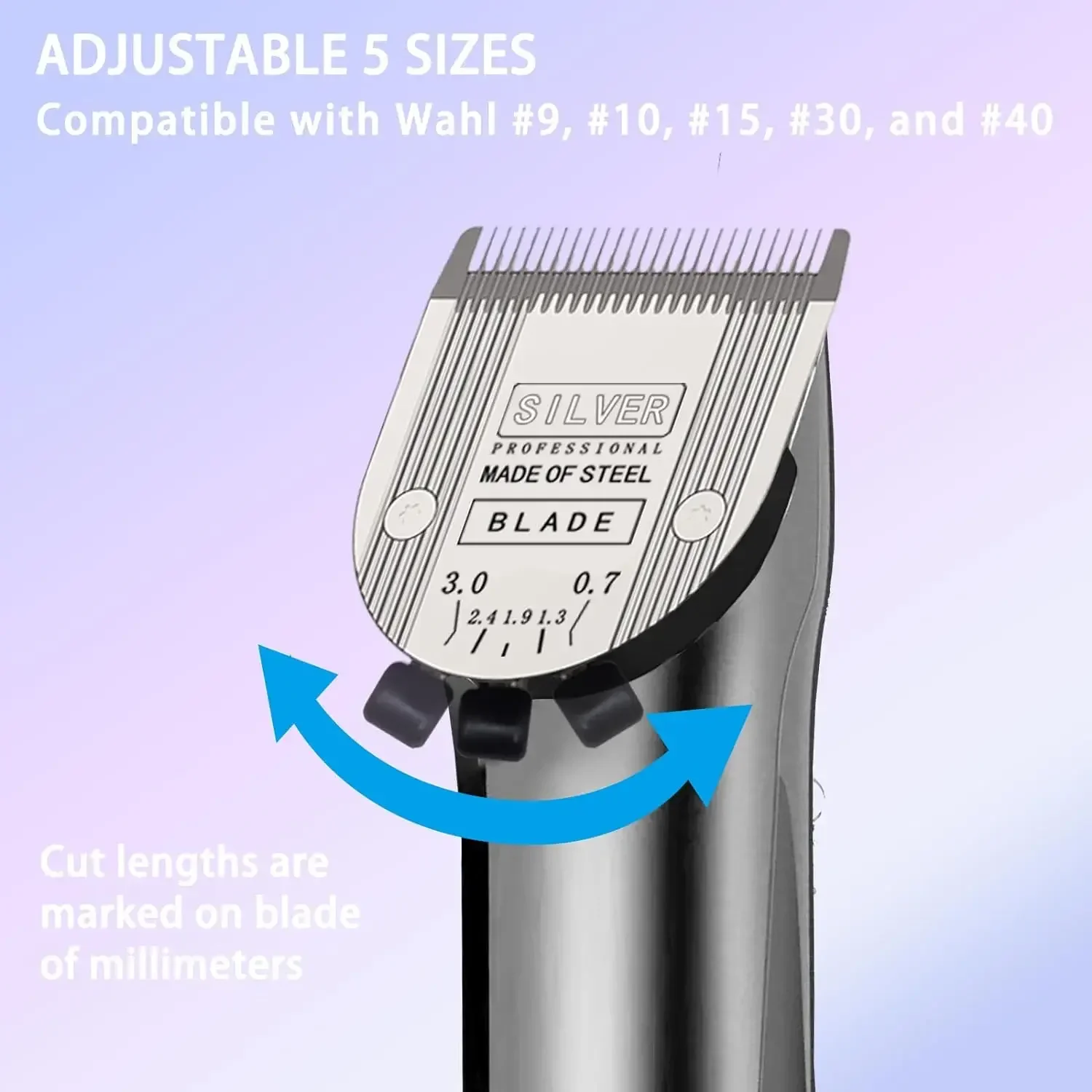 Electric Hair Trimmer Barber Hair Clipper Blade Pet Grooming Clipper Electric Shaver Blades Pet Dog Horse Hair Trimmer Detachable 5in1 Replacement Blade For Wahl Clippers Arcos Bravura,Chromado,Creativa,Figura,Motion