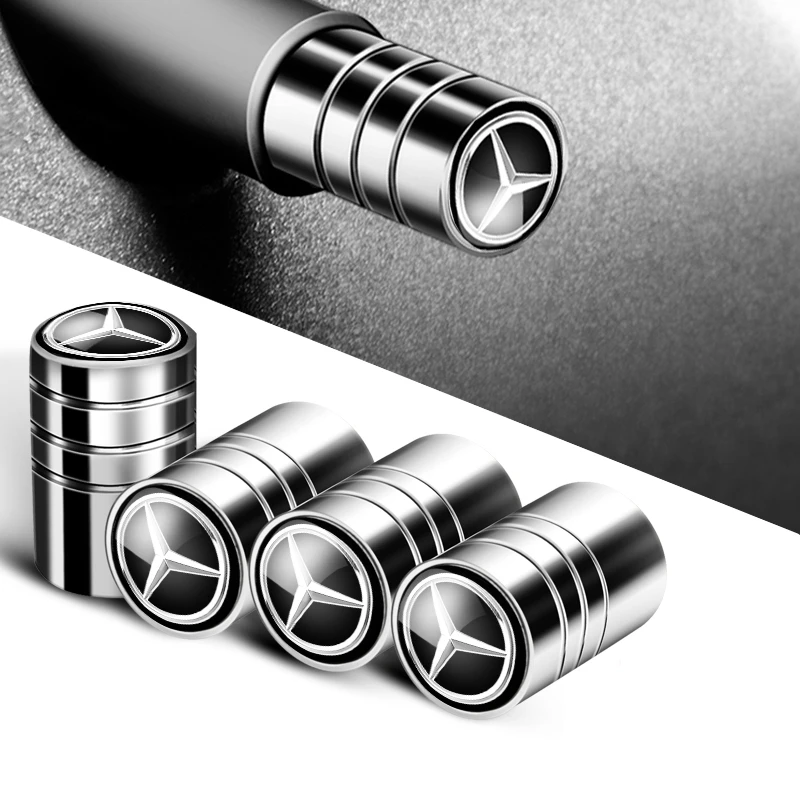 Tire Valve Caps Car Tire Valve caps Emblem metal Cap Case For Mercedes Benz B/C/E/S Class A Class C200L GLC GLE CLA accessories Car Styling