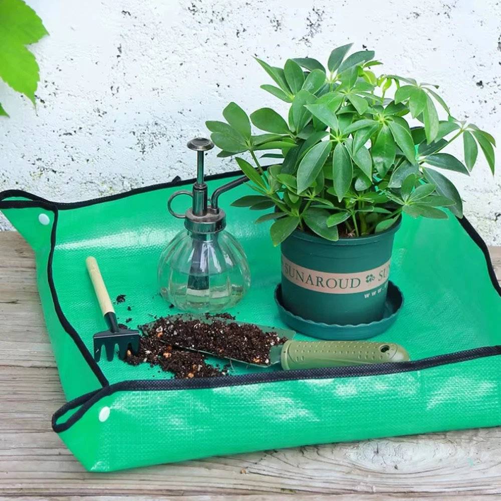 1pc Planting Mat 32cm-100cm Gardening Potting Pad PE Plant Repotting Mat Foldable Waterproof Gardening Transplanting Mats Transplant Mat