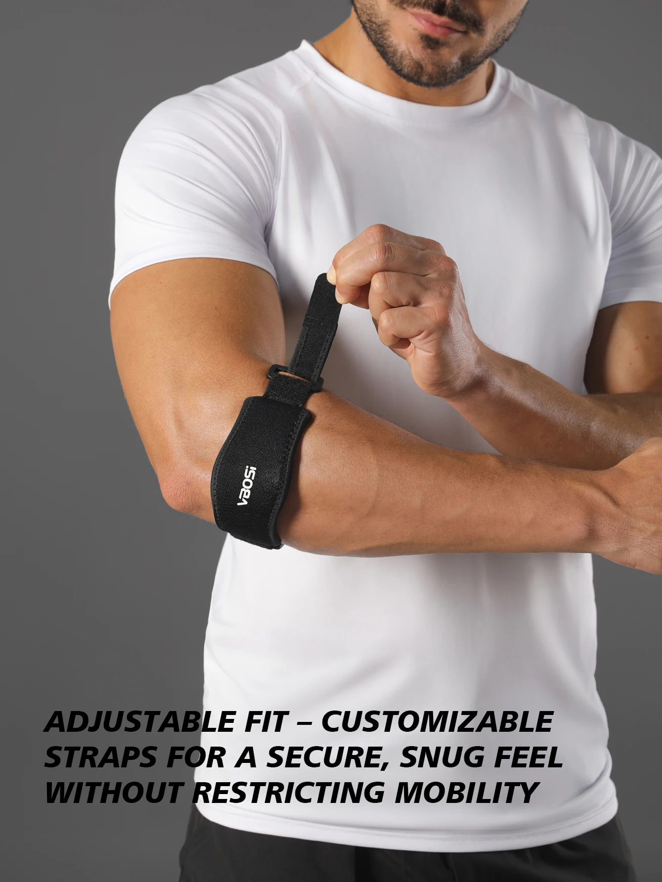 Fascia di supporto per epicondilite gomito tennis regolabile_voghion.com