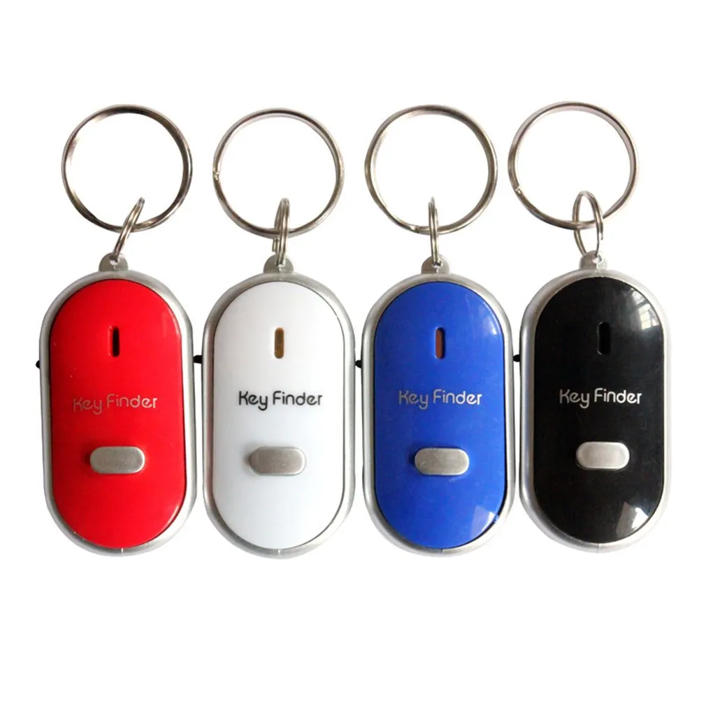 Smart Search Locator Anti lost Key Finder Keychain Whistle Beep Sound Control LED Flashlight Portable Car