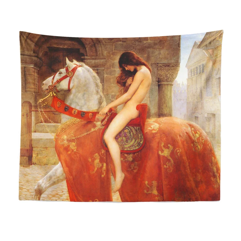 

Гобелен Gaslight Gatekeep Girlboss Lady Godiva, настенный художественный декор для спальни, гостиной, колледжа, спальни