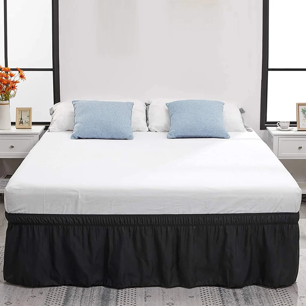 드롭 베드 스커트 조절 가능한 탄성 침대 먼지 커버 폴리에스터 매트리스 장식 ..