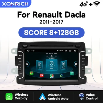 Radio de coche con CarPlay inalámbrico Android 16 para Dacia Logan, Duster, Sandero, Lodgy, Renault Captur, Lada Xray, GPS, navegación, reproductor multimedia 1