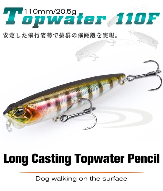 TSURINOYA 110mm 20.5g Topwater Floating Pencil Fishing Lure DW58