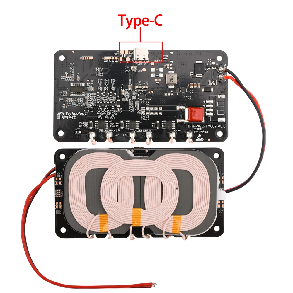 High-Power Wireless Fast Charger Module with Type-C Connectivity