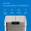 QWhOmeLabs Automatic Trash Can for Kitchen - Stainless Steel Garbage Can with No Touch Motion Sensor Butterfly Lid 4