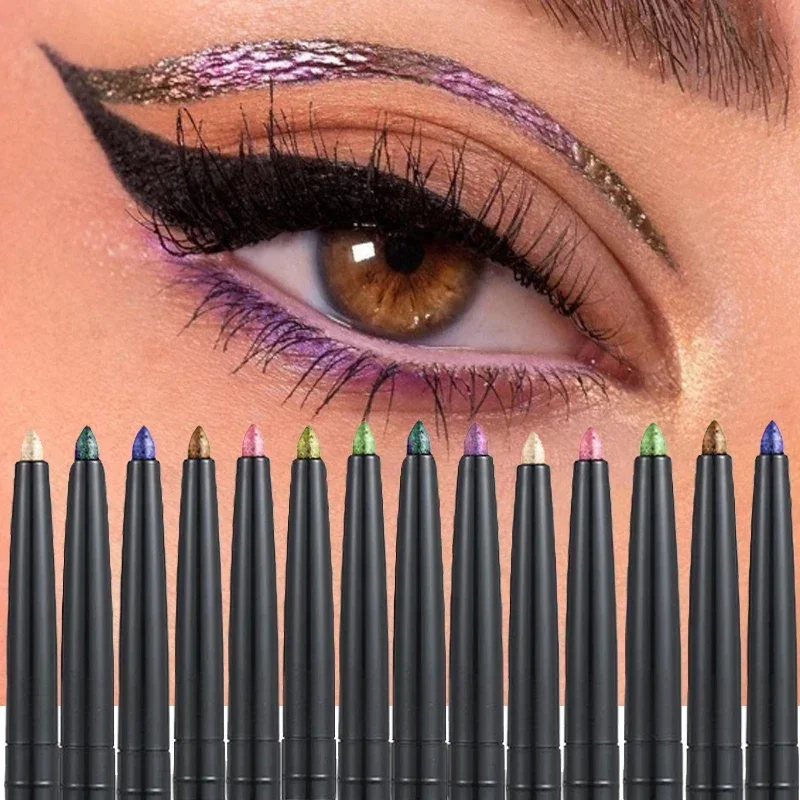 Polární záře multi chrom eyeliner pero vysoký pigmentované dlouhé namyšlený galaxy metalické glittery eyeshadow shimmer zvýrazňovač oči líčení