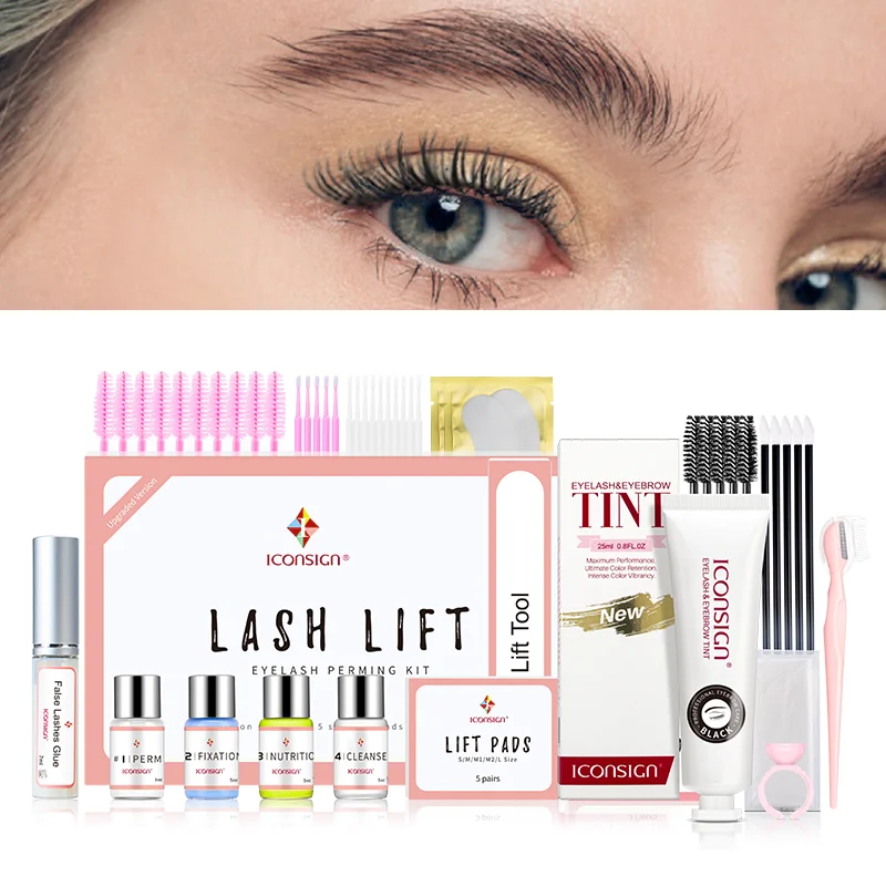 ICONSIGN Upgrade Version Lash Lift Kit and New Eyelash Eyebrow Tint Kit Eyelash Lifting Dye