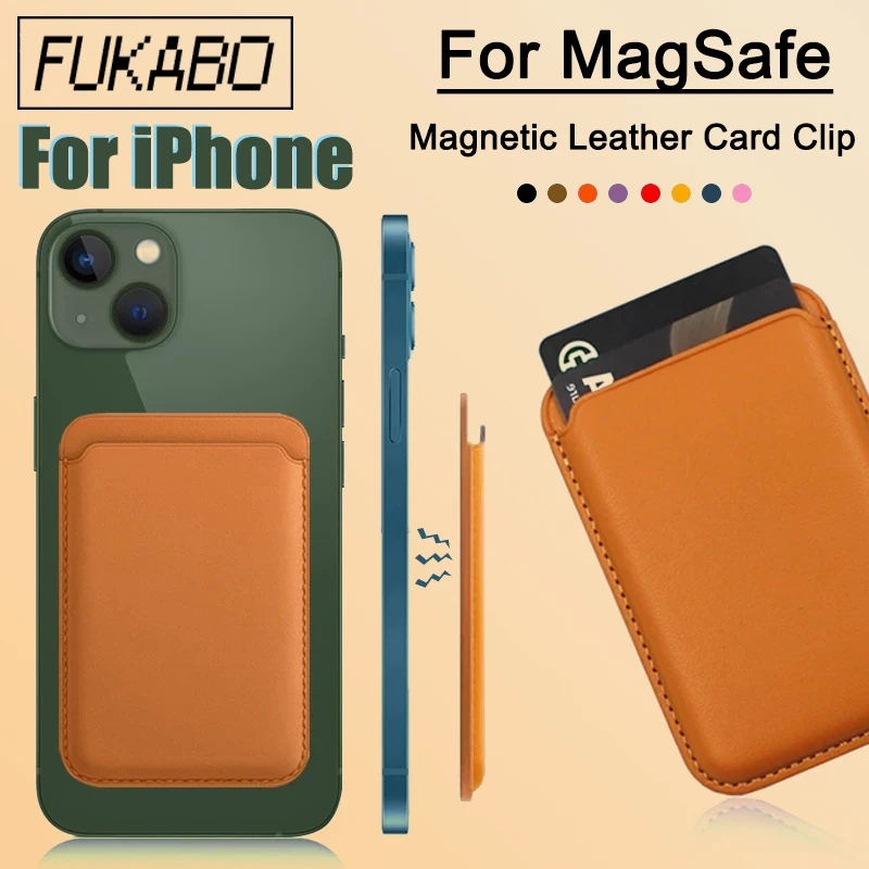 For Magsafe Magnetic Leather Card Clip For iPhone 13 Pro Max 12 Mini 12 Pro Magnetic Card Holder Bag Phone Case Accessories magsafe portable charger