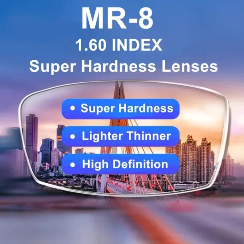 

VICKY MR-8 Super Tough Lenses Anti-blue Ray Anti-scratch Aspheric Optical Prescription Lenses Anti Reflective for Rimless UV400