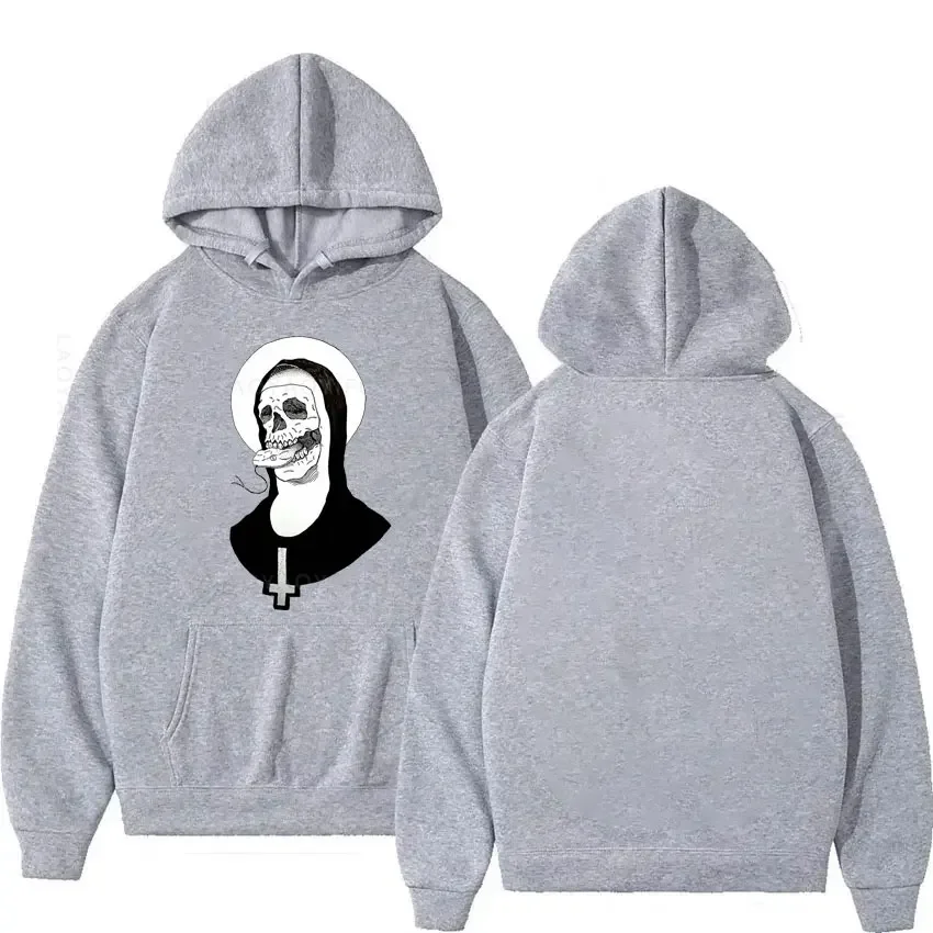

Свитшот с капюшоном Crazy Nun для мужчин, толстовки, Мужская осенняя одежда, толстовка с капюшоном, свитшоты, Новые пуловеры, рубашка Y2k Graphic