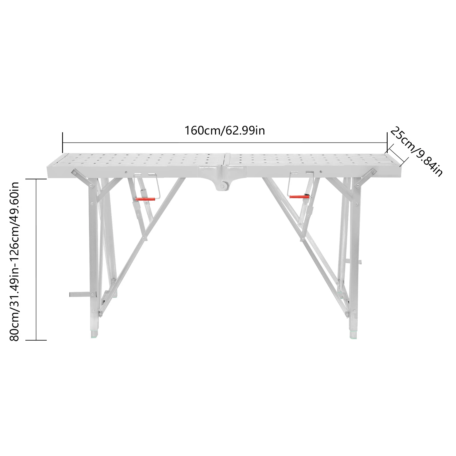 Portable Folding Scaffolding Platform Adjustable Work Bench 330.69 lbs Portable Step Stool Folding Ladder