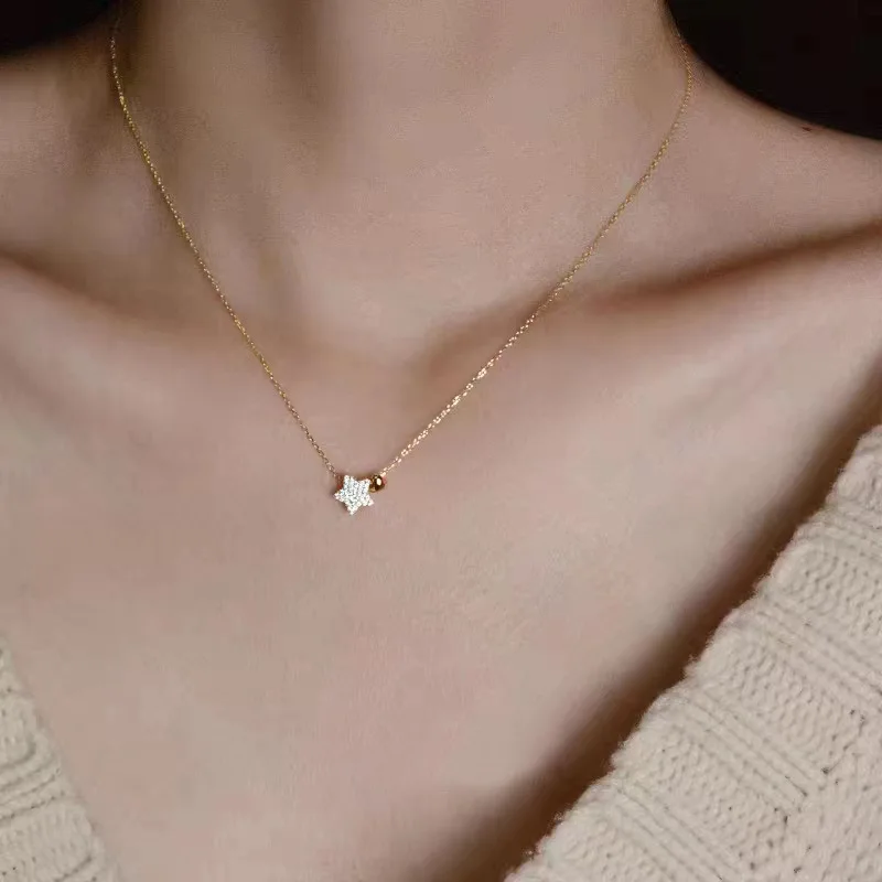 Real 925 Sterling Silver Fashion Sweet Zircon Flower Pendant Necklace For Women Wedding Party Fine S925 Jewelry