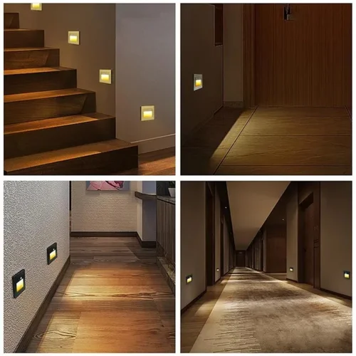 LED 벽 램프 PIR 모션 매입형 계단 조명, 실내 야외 장식, 계단 조명, 사다리 계단 복도 벽 램프 AC180-240V 5