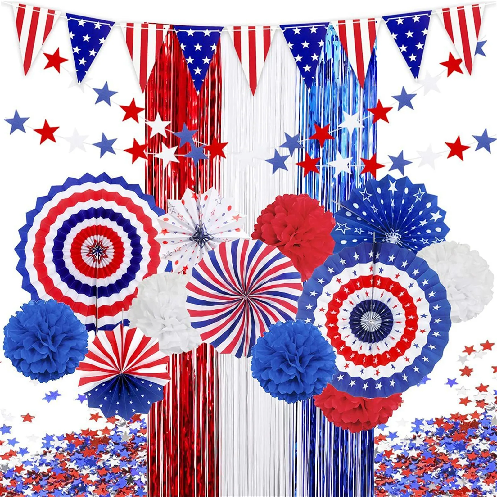 Red White Royal Blue Crepe Paper Streamer Patriotic Party Decorations 4th  of July USA American National Day Party Birthday Decor - AliExpress