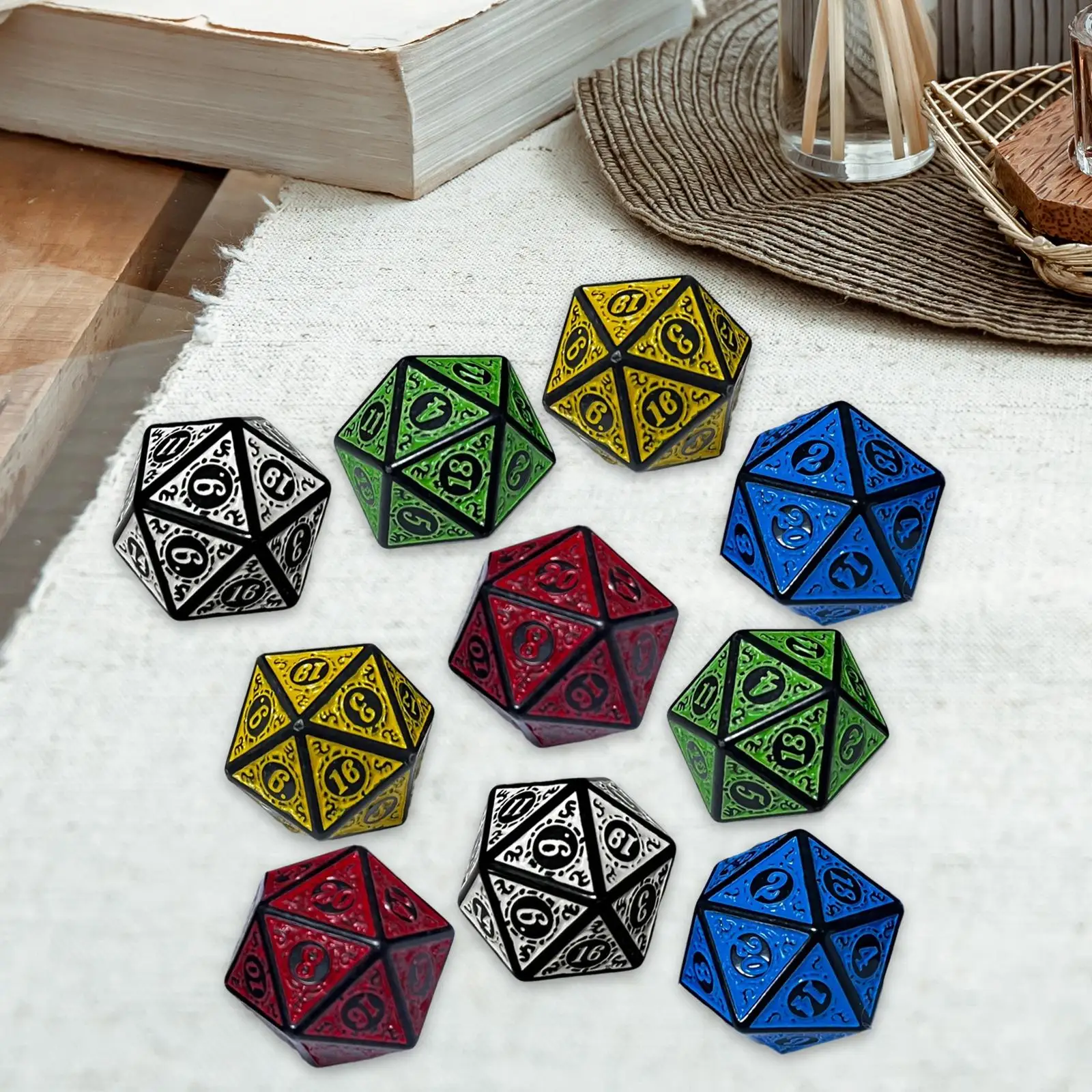 10x Astrology Dice Crafts Collectibles Entertainment Toy Constellation Dices D20 Die for Party Toy Table Games Family Gathering