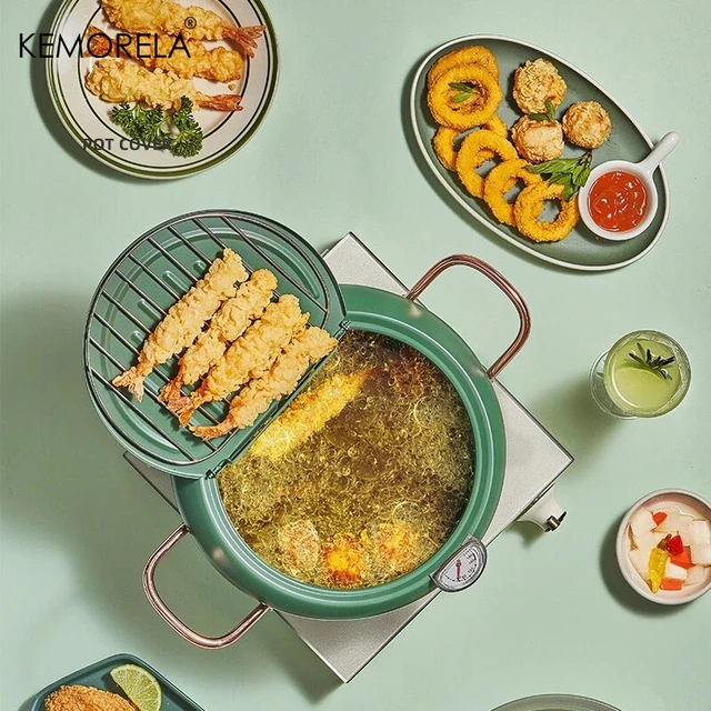 KEMORELA Kitchen Oil Frying Pot 304 Stainless Steel Induction Temperature  Control Fried Fish Shrimp Chicken Fryer Pan Cooking - AliExpress