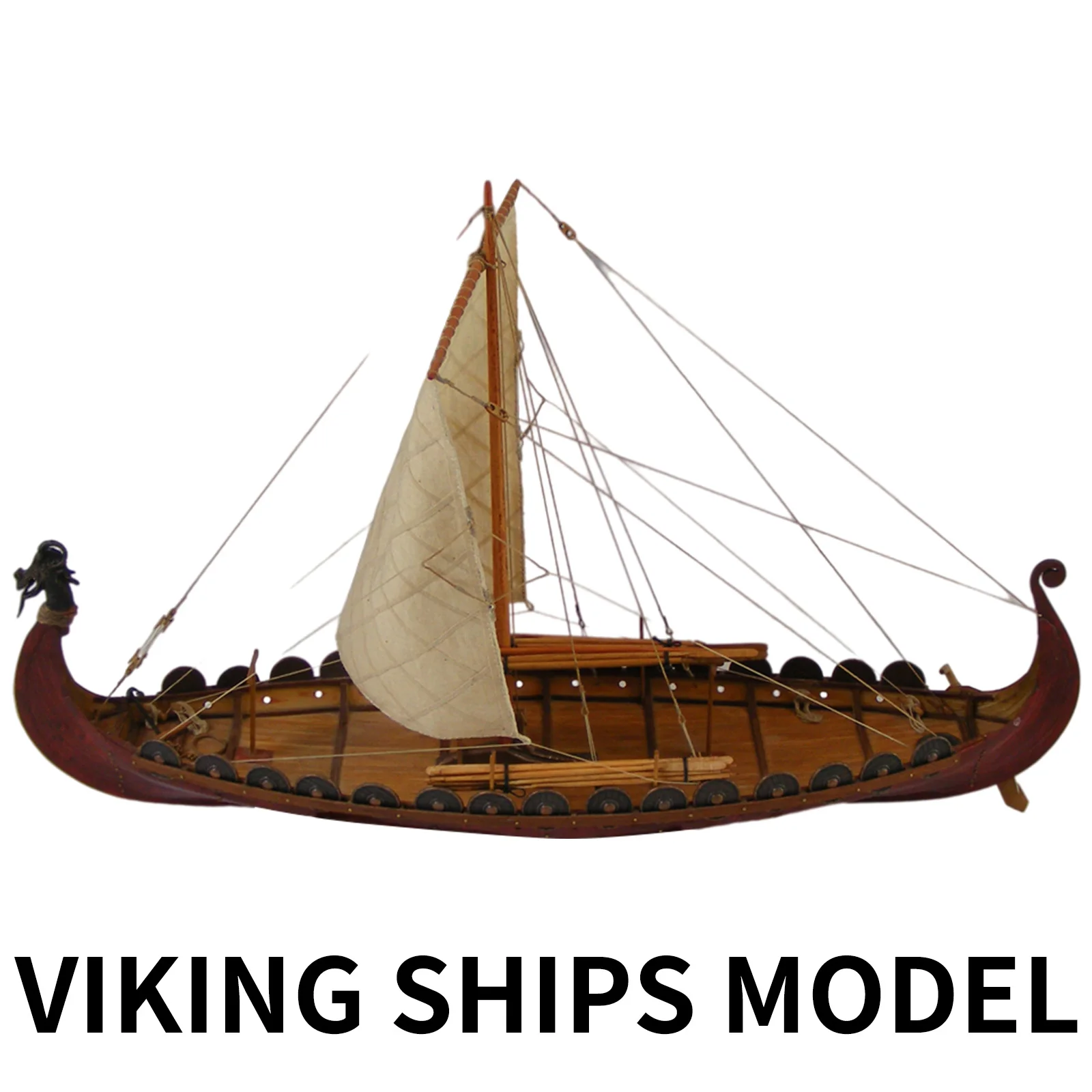 Drakkar Dragon Viking Sailboat 1/50 17.3" Unassembled Wooden Model Boat Ship Kit 